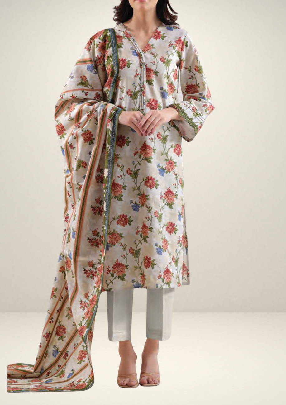 Saya Printed Cotton Khaddar 3pc D5