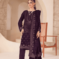 Gulzar Yousaf Velvet Embroidered 3PC V1-D3