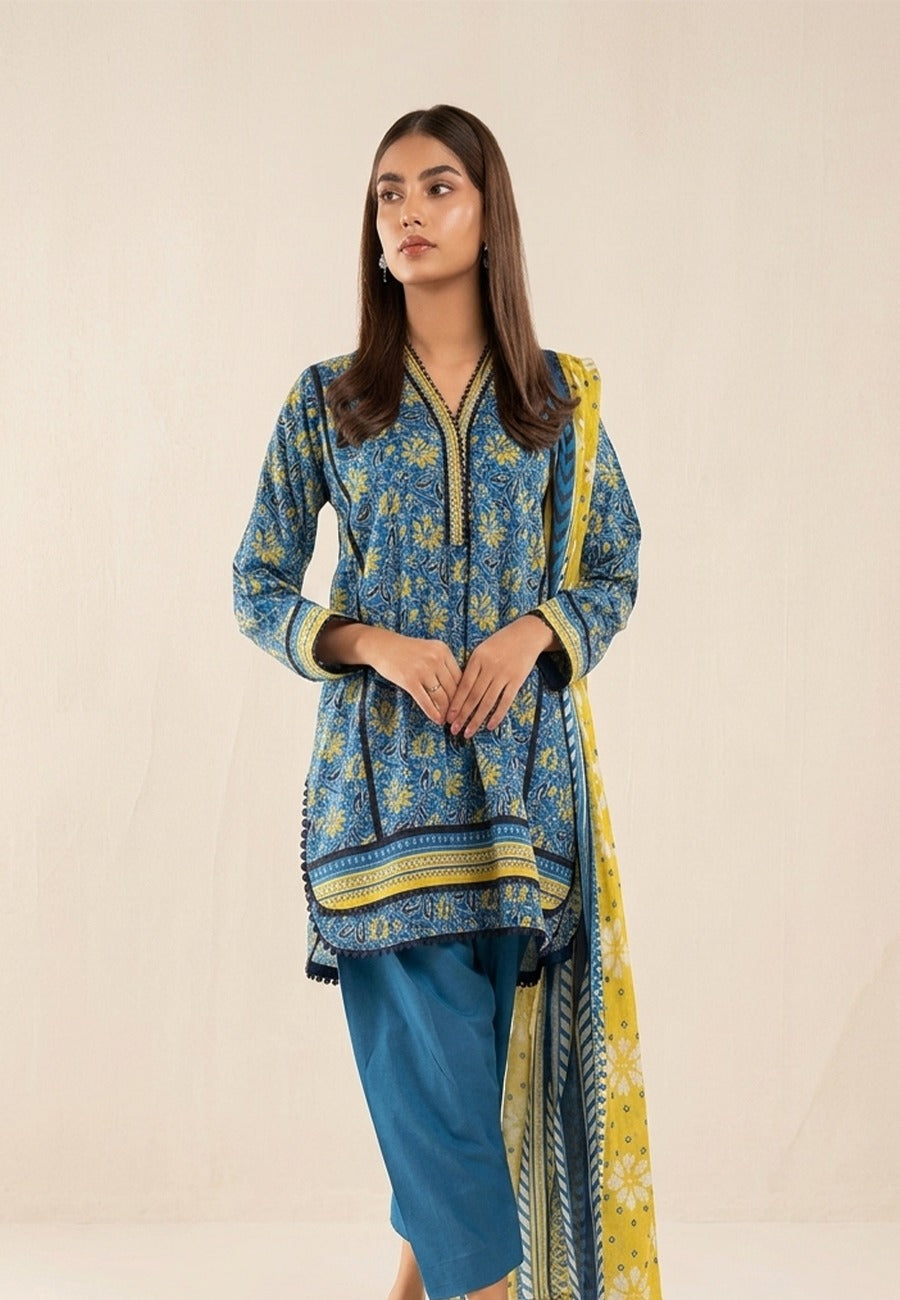 Alkaram Printed Luxury Lawn Shirt & DupattaD5