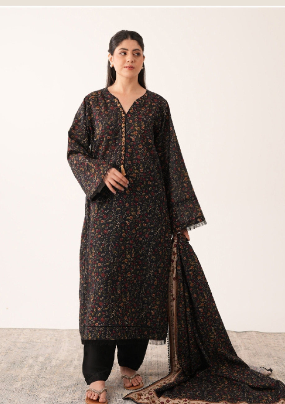 Agha Noor Printed Khaddar 3pc D5