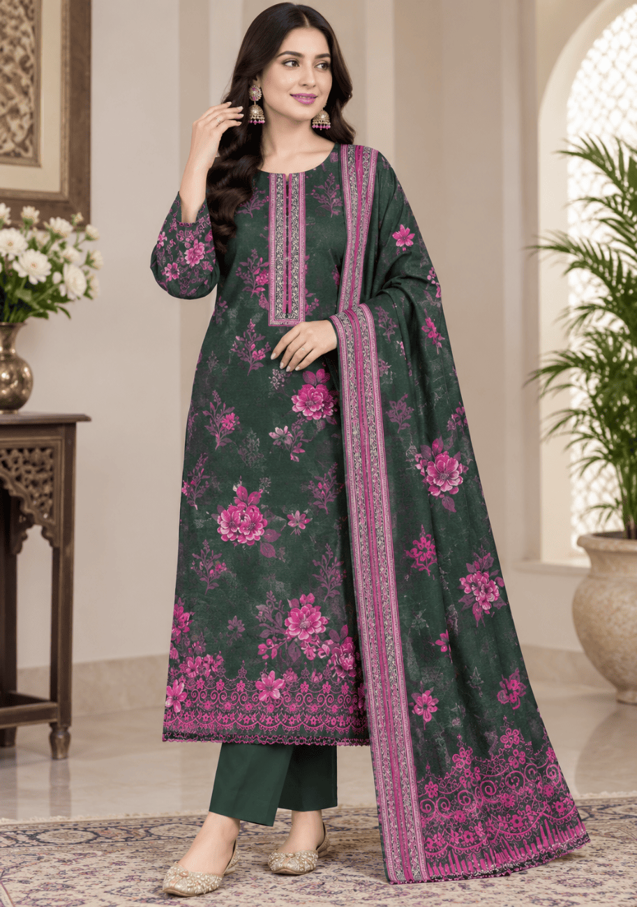 Five Star Printed Velvet Dhanak 3pc V2 D3