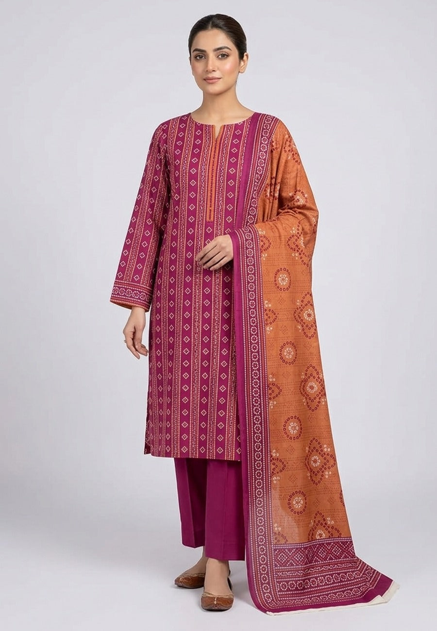 Bin Saeed Luxury Lawn 3Pc Suit Vol-1 D5