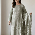 HZ Embroidered Velvet Shawl 3PC Suit Vol.2 D3