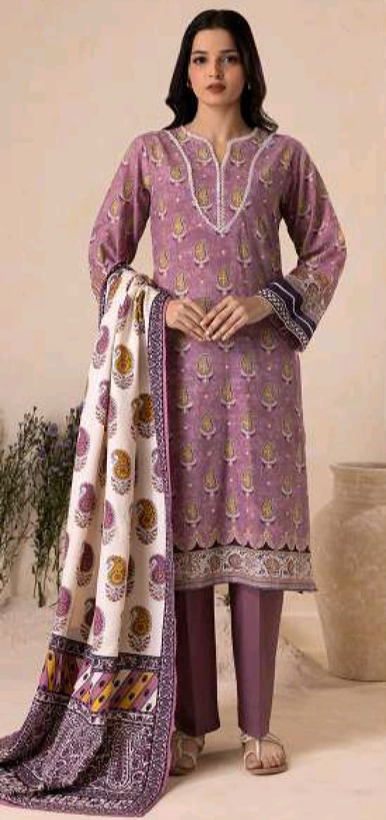 Zellbury Printed khaddar 3pc D6