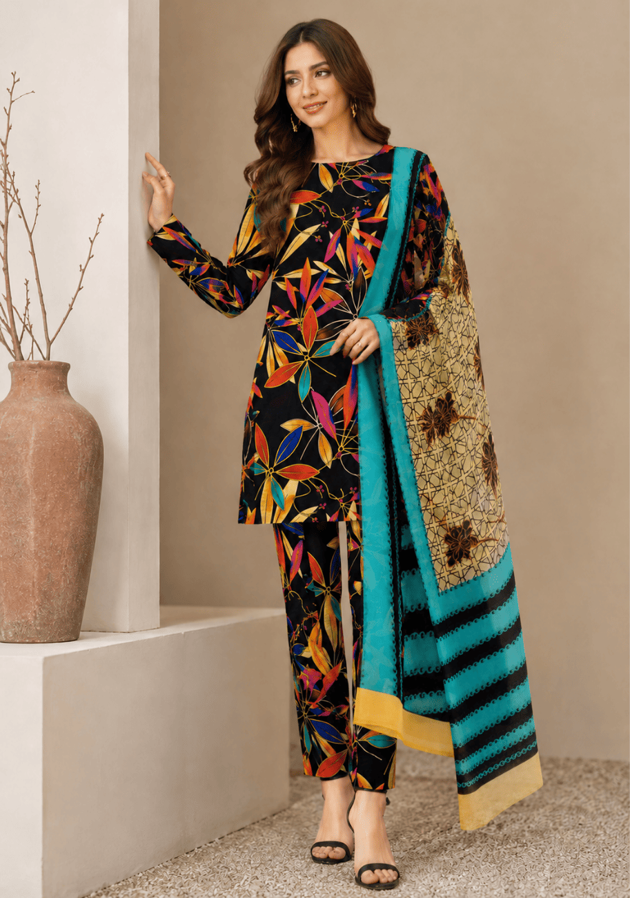 Bin Inam Zee Fashion Doriya Allover 3pc-v1-D12