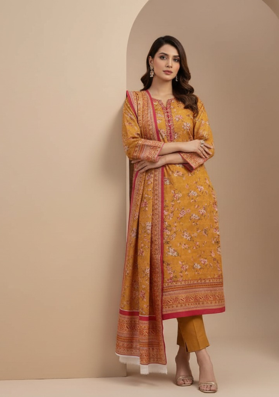 Safina Premium Printed Lawn 3pc Suit D4