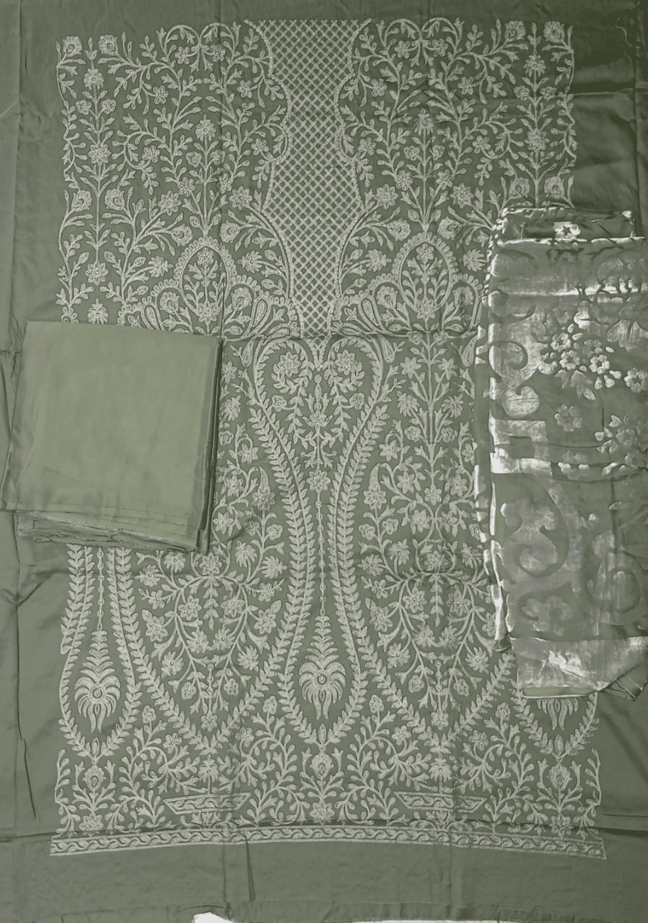 HZ Embroidered Velvet Shawl 3PC Suit Vol.2 D3