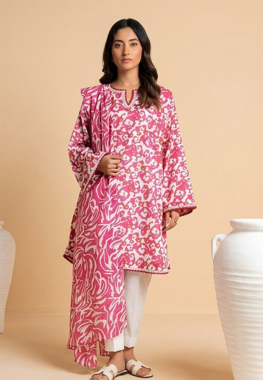 Alkaram Printed Luxury Lawn Shirt & DupattaD6
