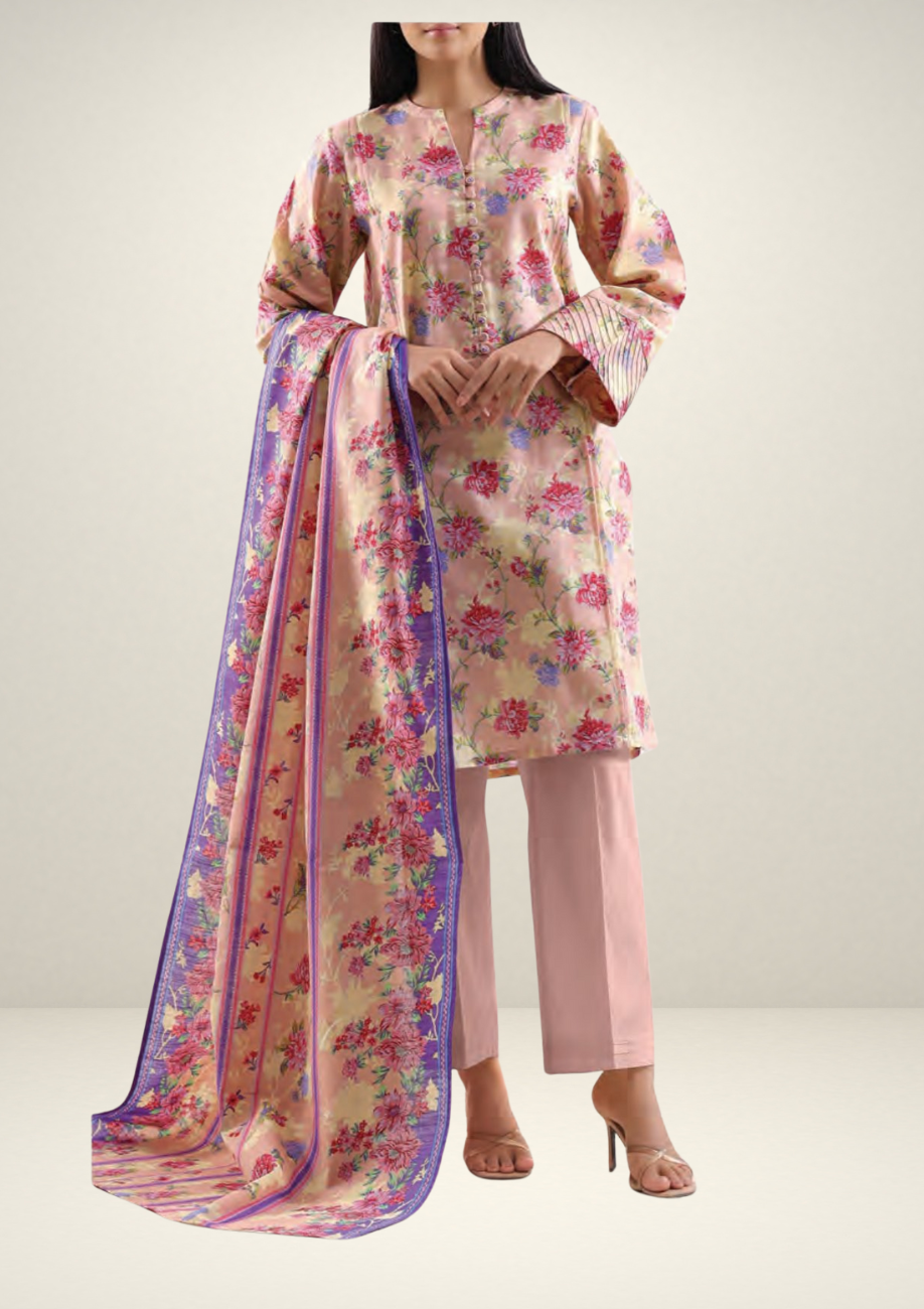 Saya Printed Cotton Khaddar 3pc D6