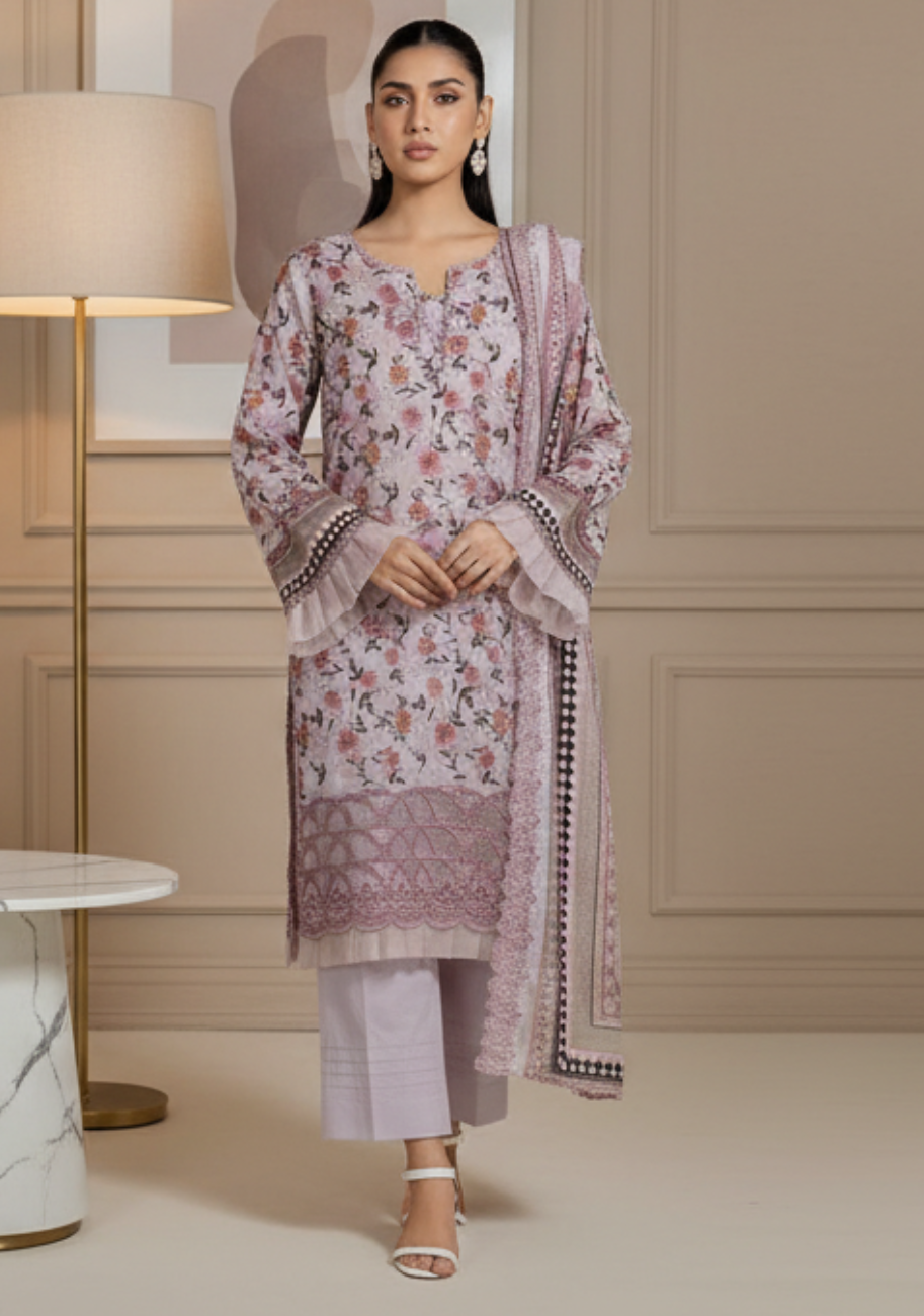 Salina Cutwork Premium Embroidered Lawn 3pc D6