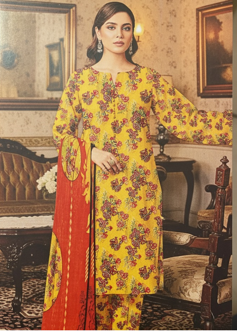 Bin Inam Banadora LInen Allover 3pc D6