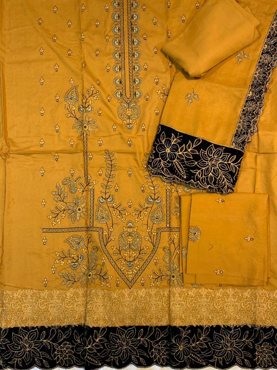 Palwasha Peach Wool Embroidered 3pc D6