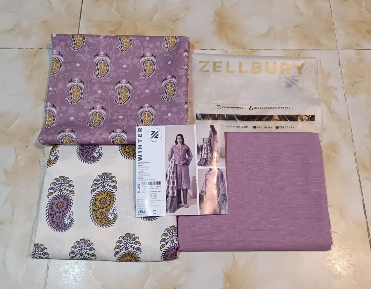 Zellbury Printed khaddar 3pc D6