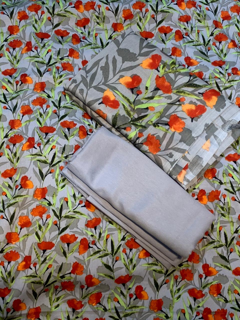 Pashmina Printed Cotray Wool Shawl 3pc D6