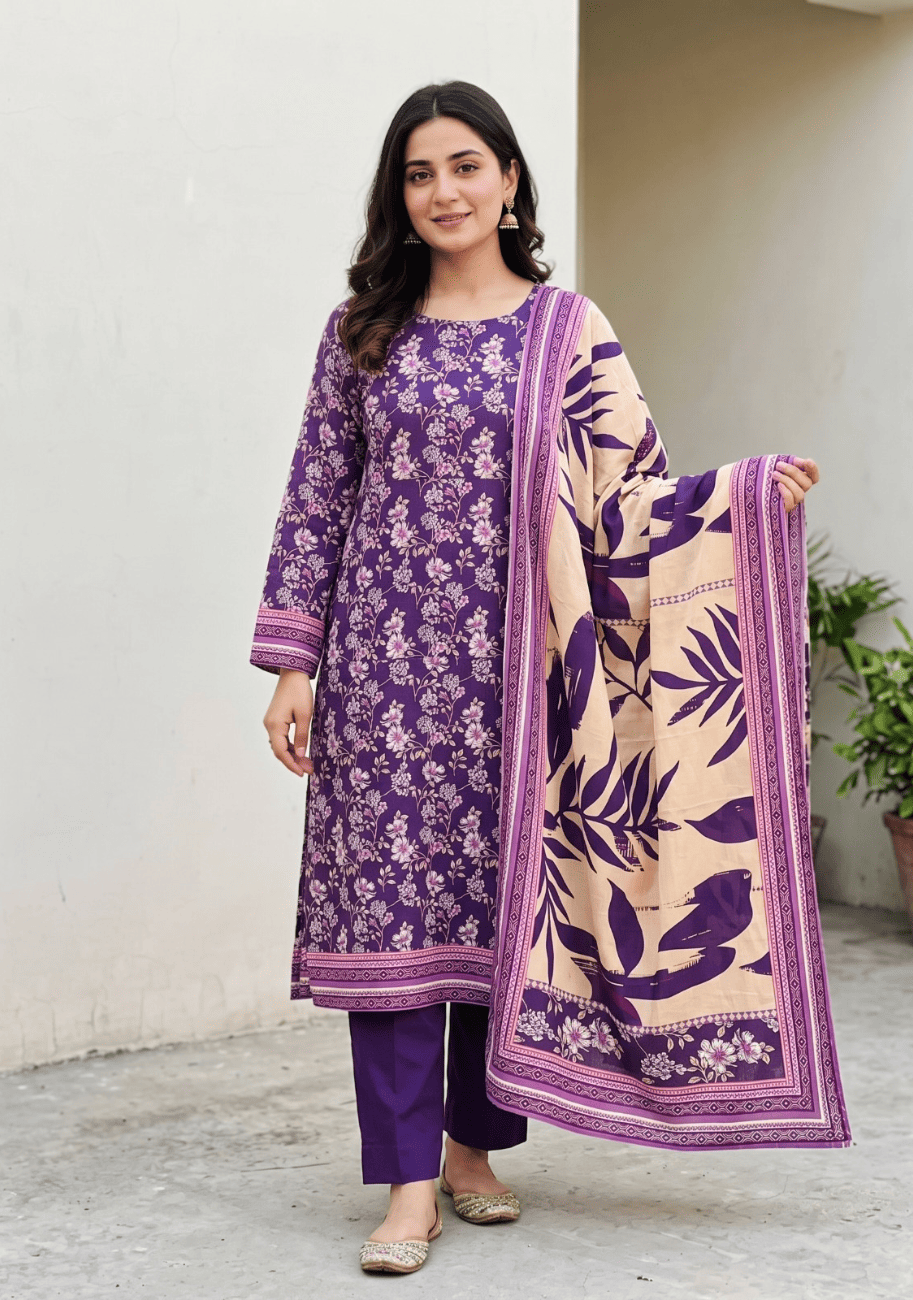 Riwayat Printed Dobby Linen 3pc V1 D4