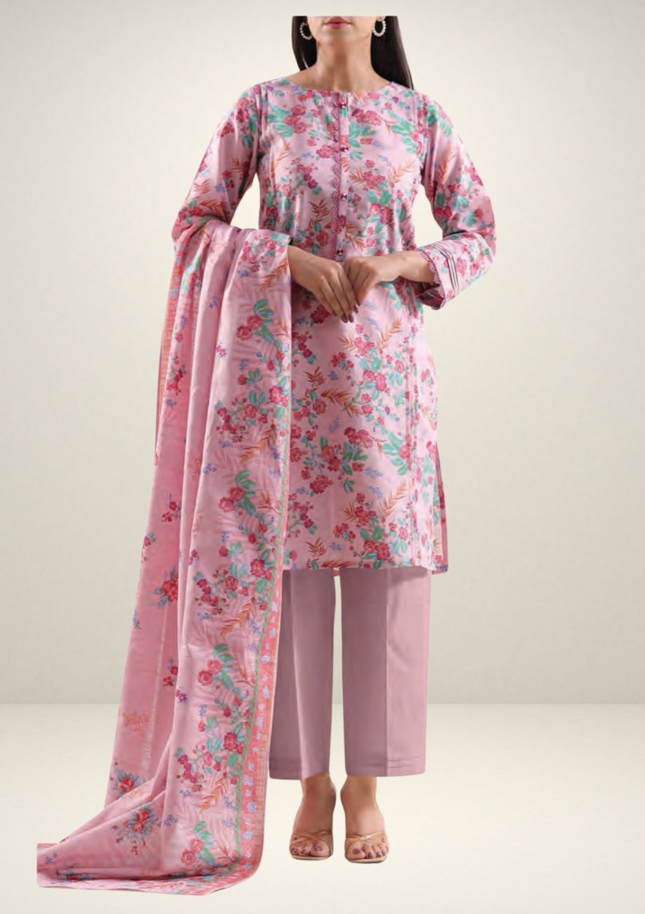 Saya Printed Cotton Khaddar 3pc D7