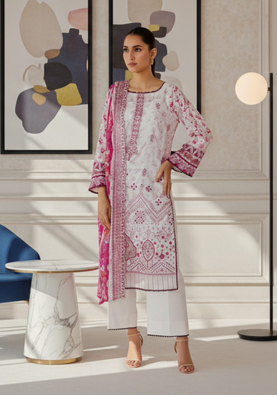 Salina Cutwork Premium Embroidered Lawn 3pc D7