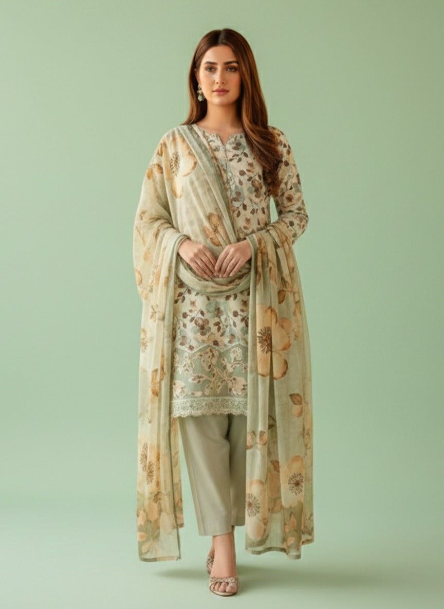 AROSH Embroidered Printed Lawn 3pc Vol-1-D2