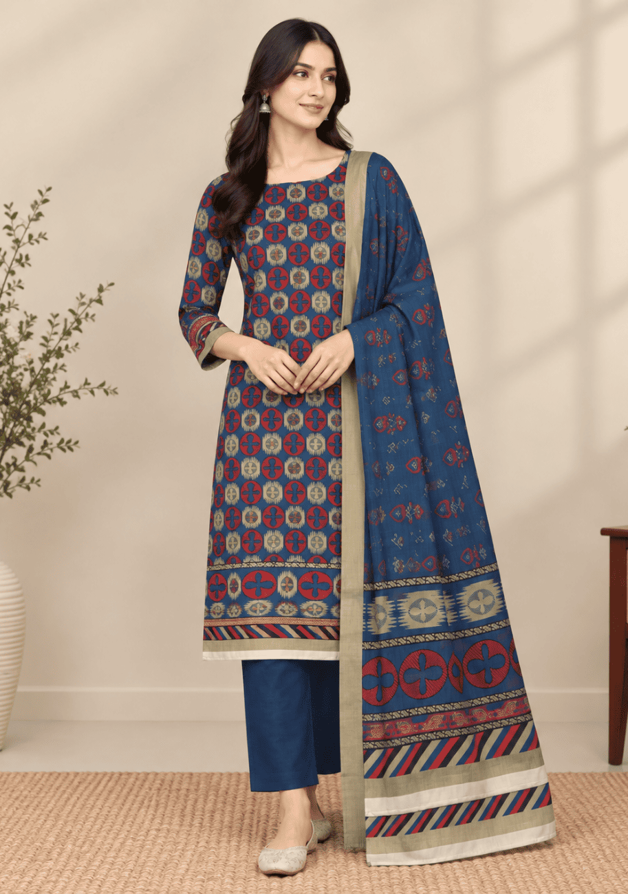 ALKARAM Printed Khaddar 3PC-V1-D4