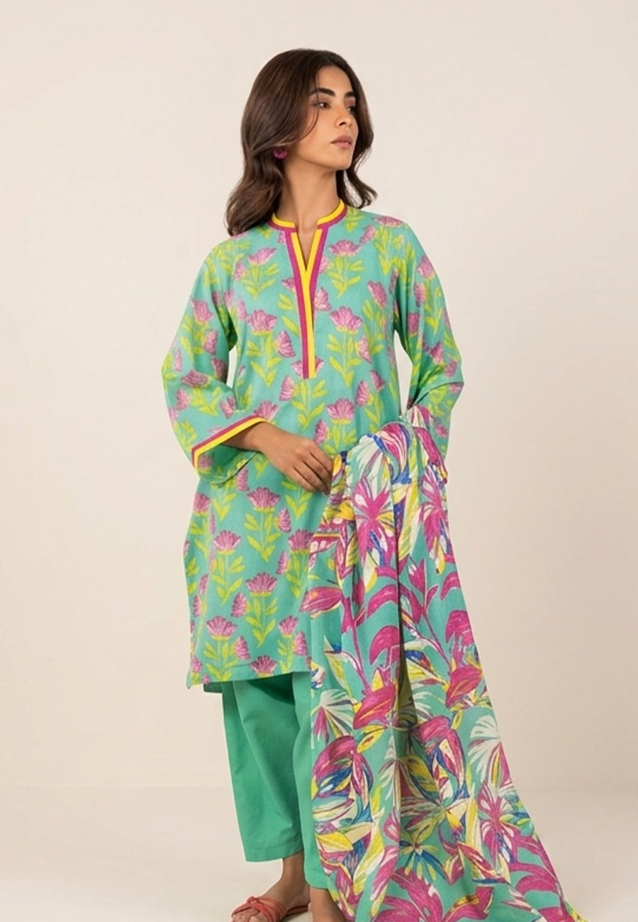Alkaram Printed Luxury Lawn Shirt & DupattaD7