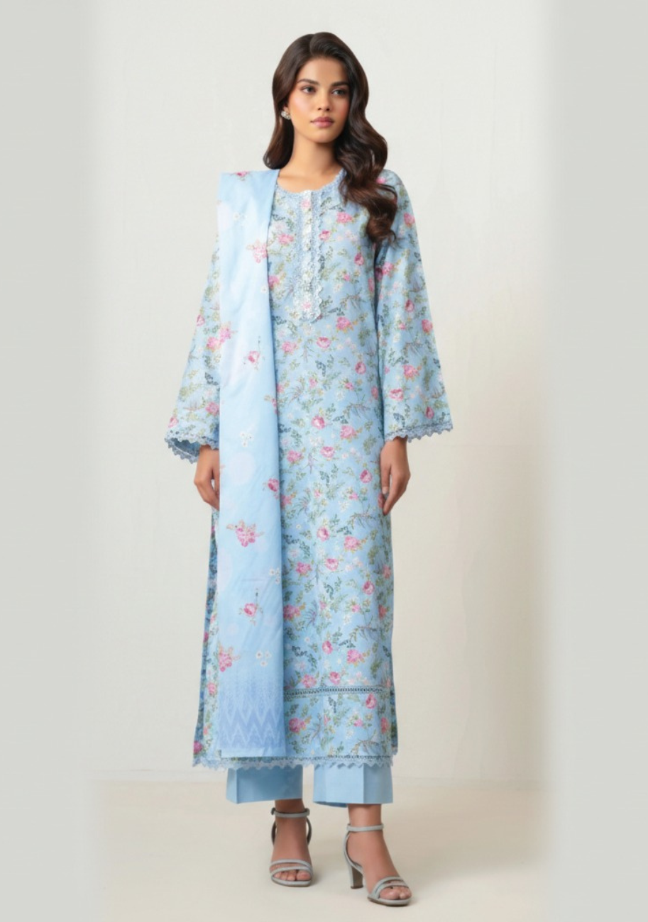 Zeen Luxury Digital Printed Lawn 3pc-D7