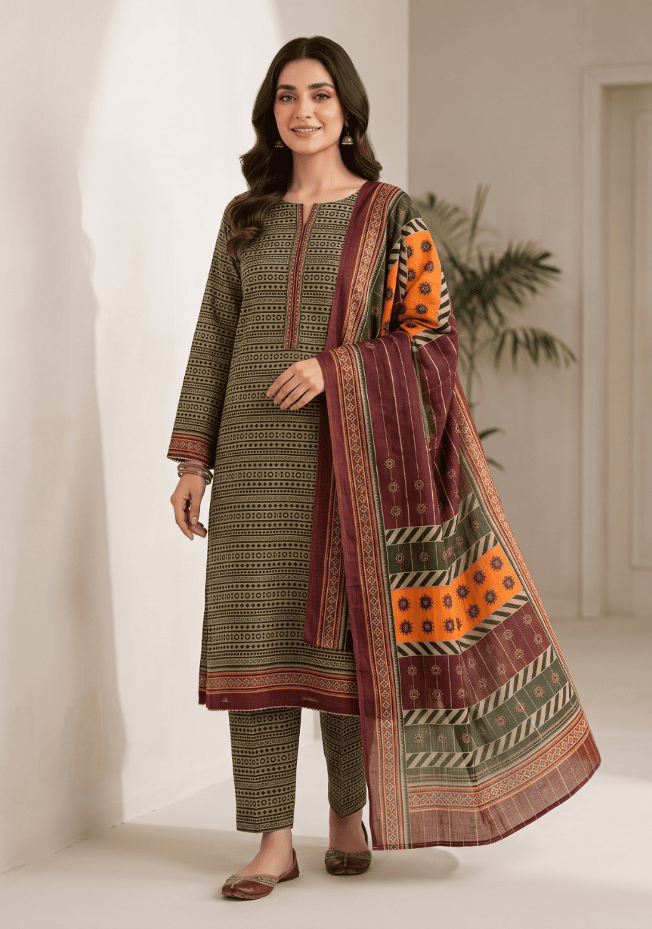 Bin Saeed Printed Khaddar 3PC Suit Vol.02 D4
