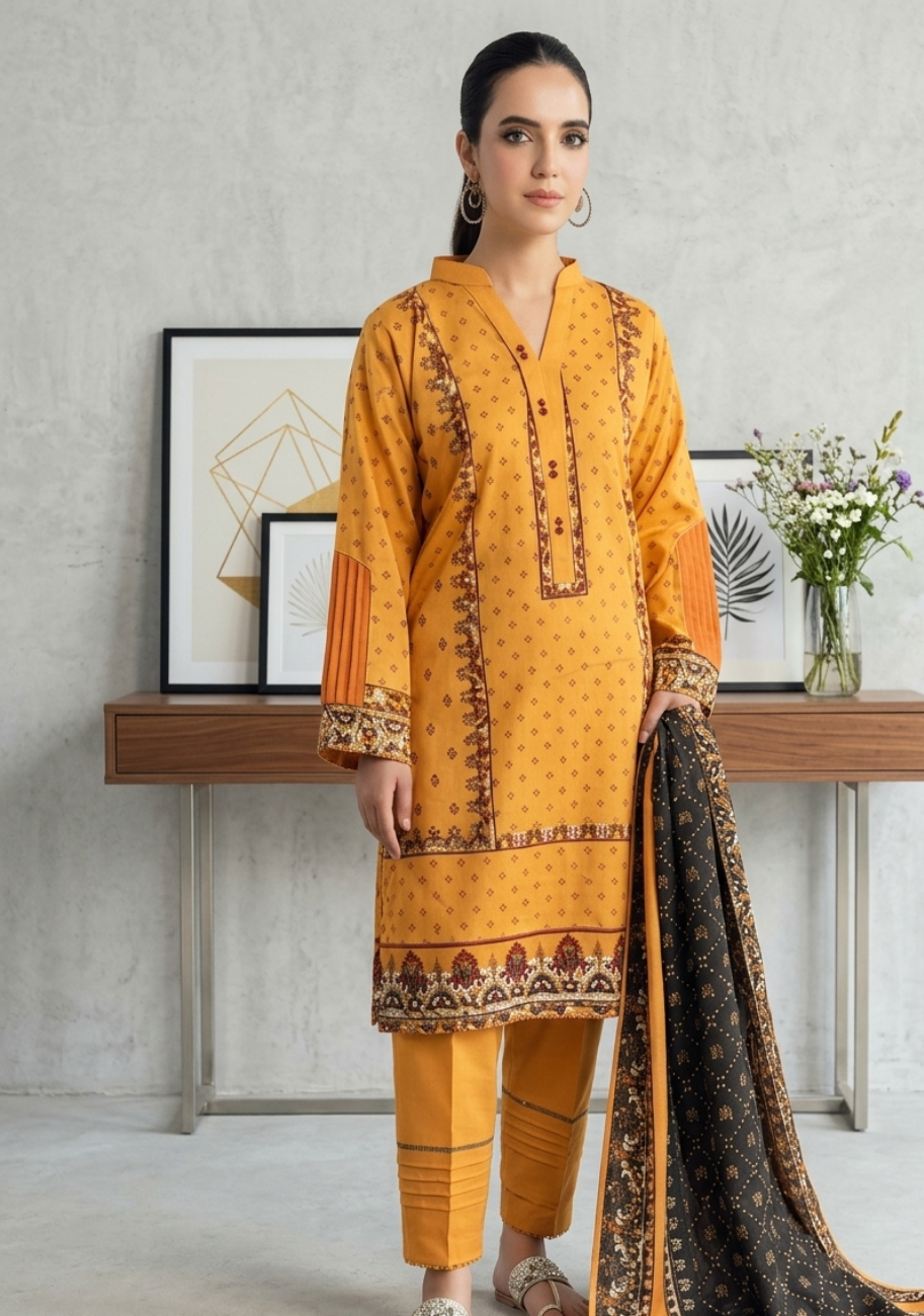Bin Inam Rangoli Lawn 3pc Vol-2-D7