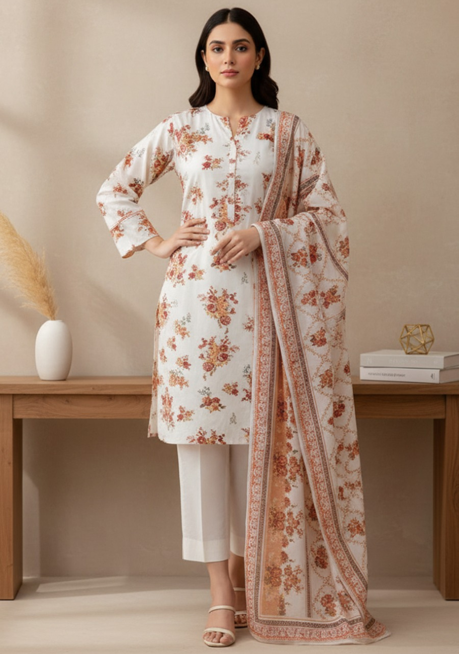 SAYA Premium Printed Lawn 3Pc Vol.08-D4