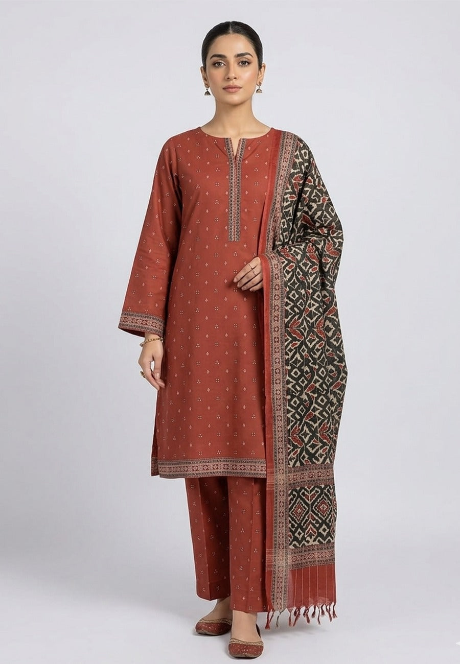Bin Saeed Luxury Lawn 3Pc Suit Vol-1 D7