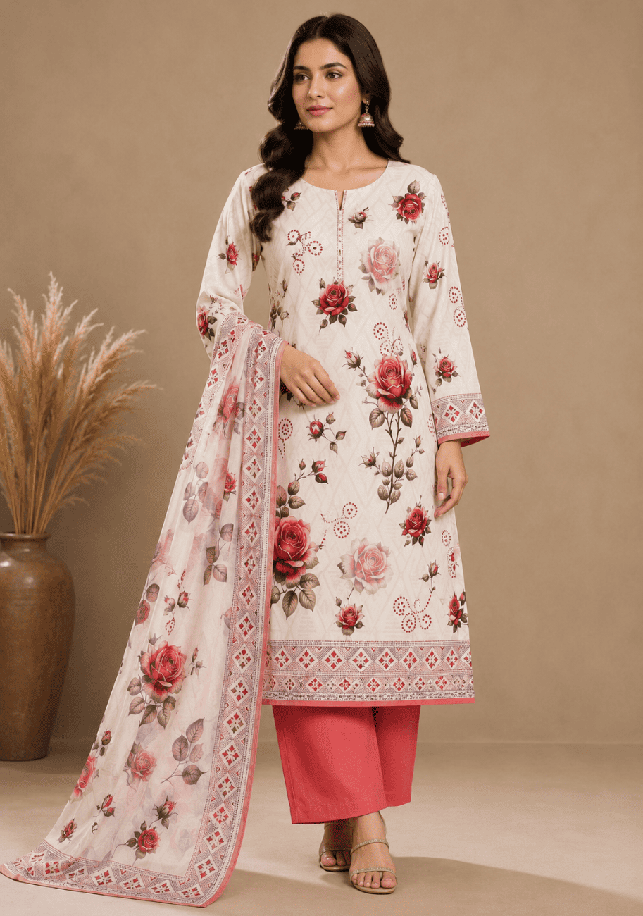 Sabeen Chamki Printed Lilen 3PC-V1-D4