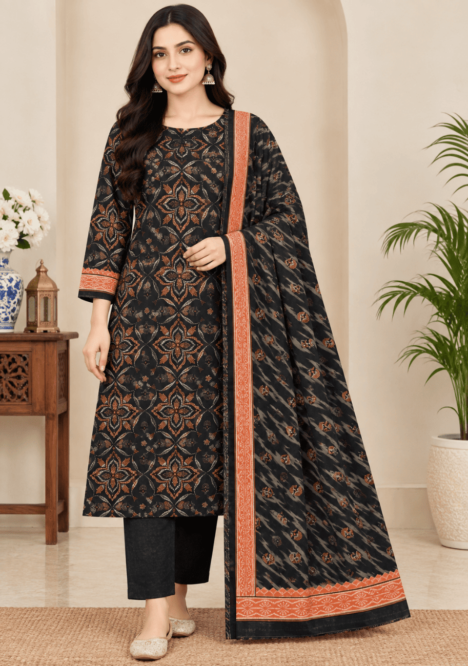 Saya Printed Khaddar 3PC-V1-D13