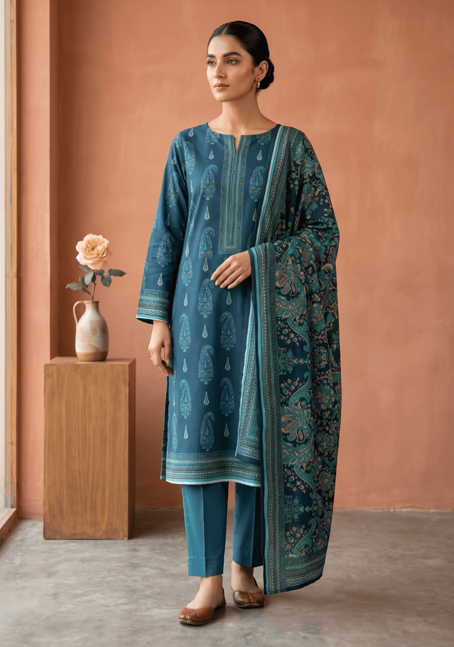 Sabeen Printed Cotton 3PC V3-D4