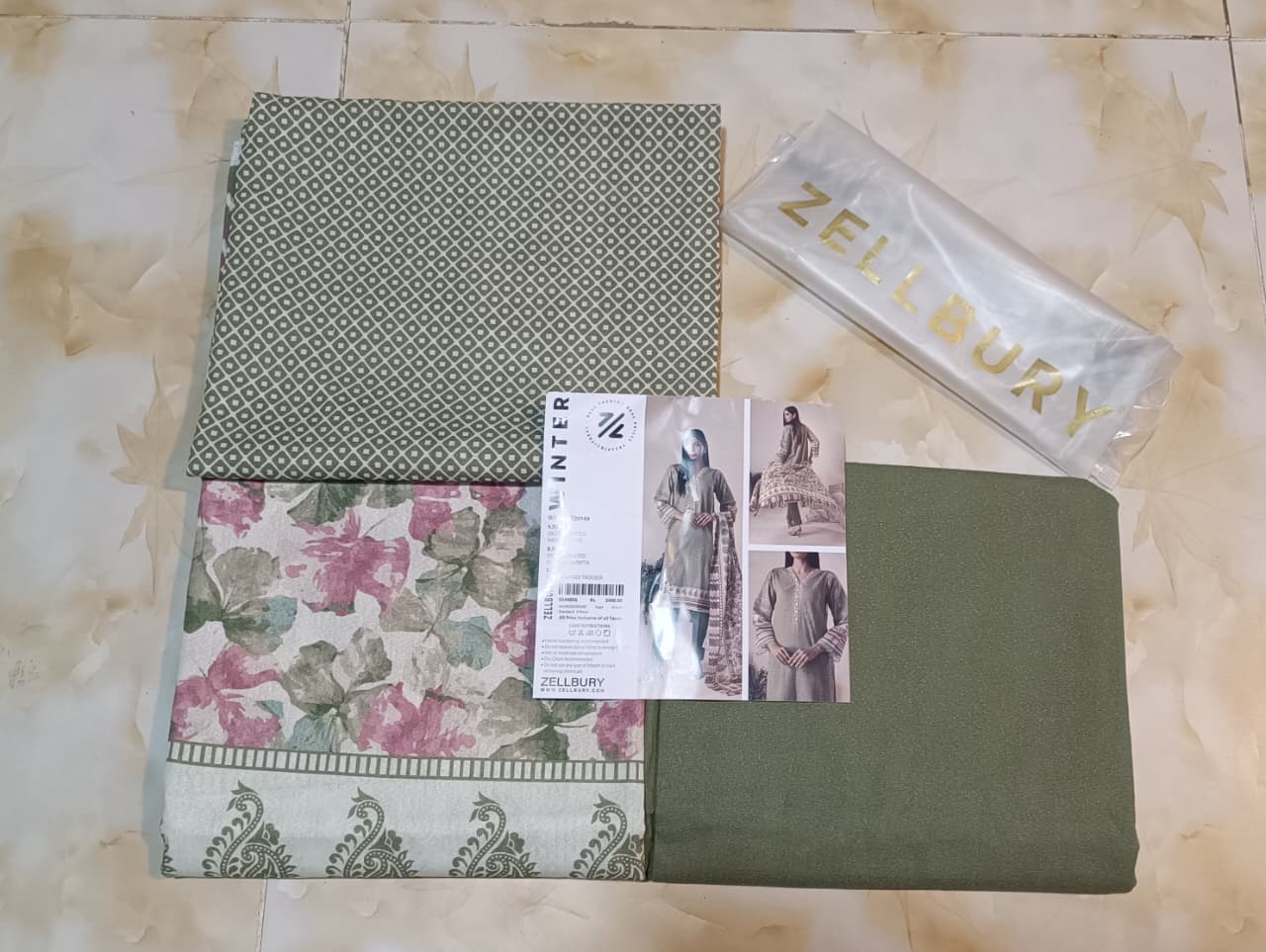 Zellbury Printed Khaddar 3pc D7