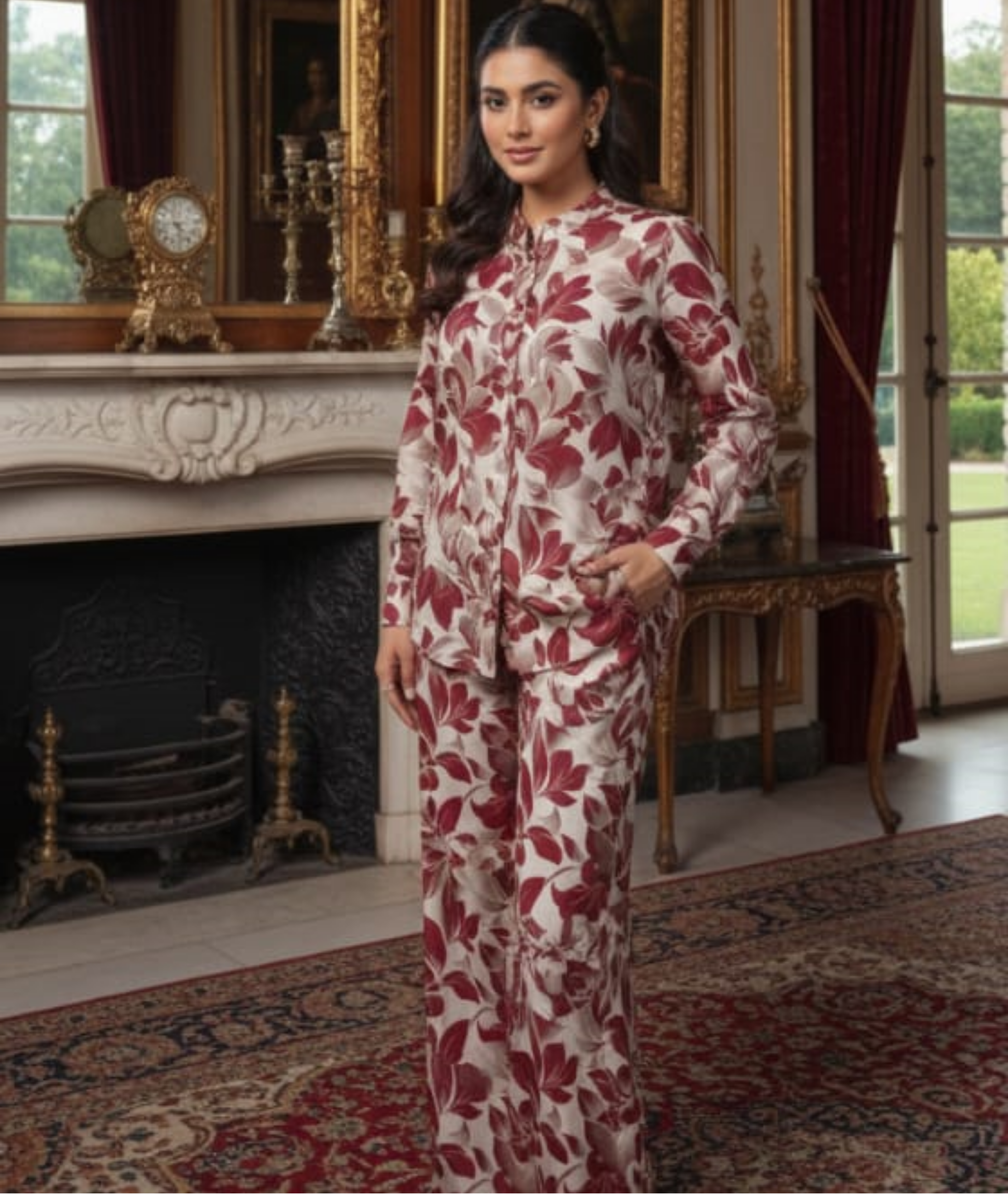 Sabeen Printed Allover Khaddar 2pc D07