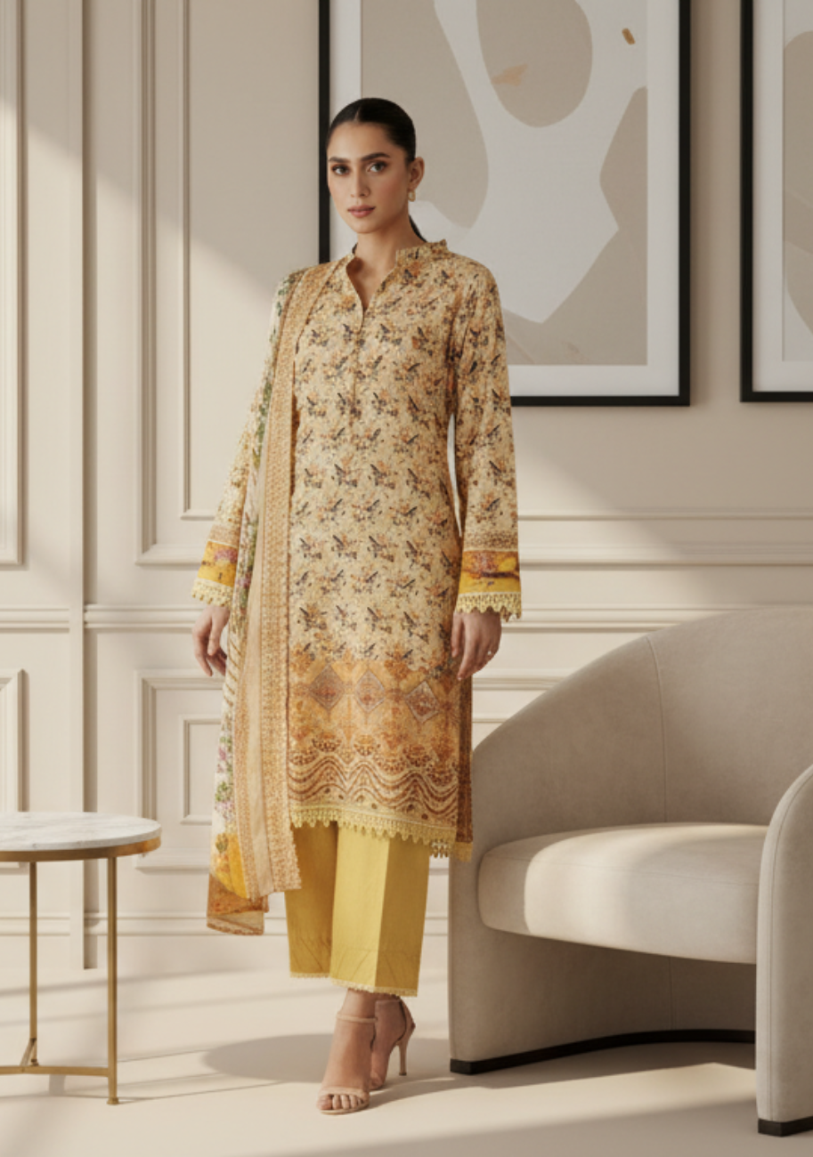 Salina Cutwork Premium Embroidered Lawn 3pc D8