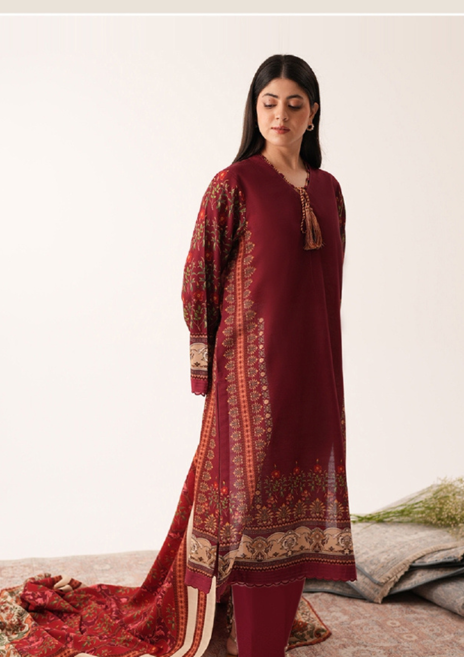 Agha Noor Printed Khaddar 3pc D8