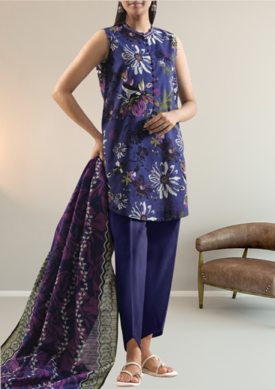 Saya's Printed Khaddar 3pc D8