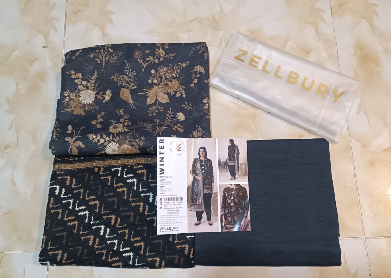 Zellbury Printed khaddar 3pc D8