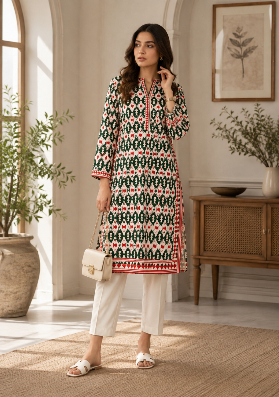 Alkaram Printed Luxury Lawn Shirt D16