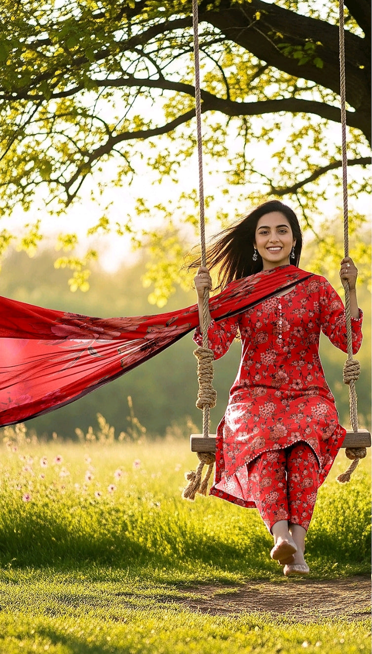 Bin Inam Printed Dhanak 3pc D9