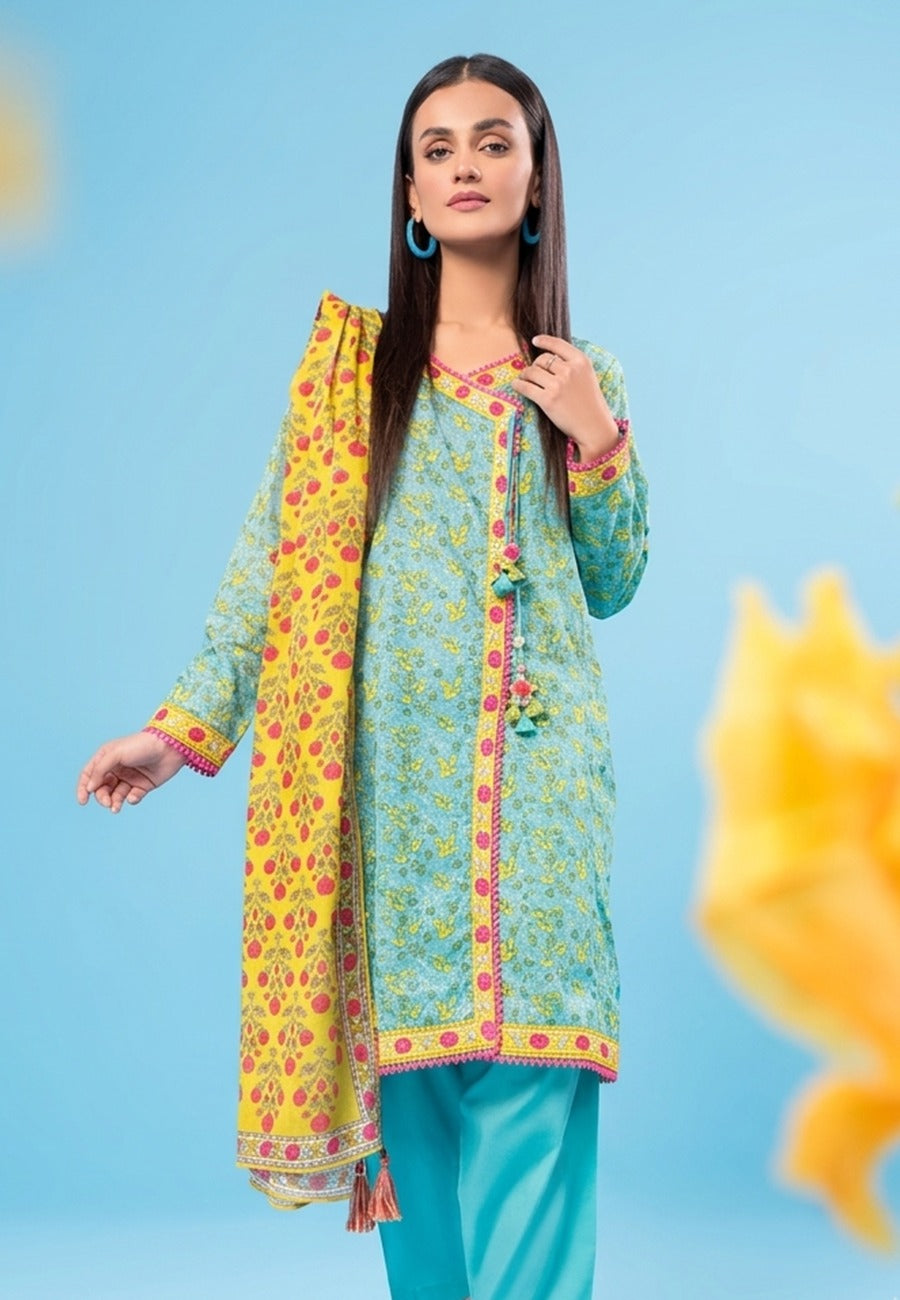 Alkaram Printed Luxury Lawn Shirt & DupattaD9