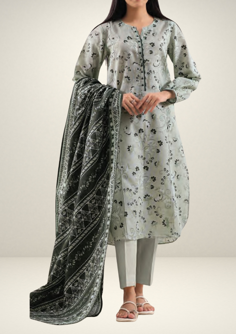 Saya Printed Cotton Khaddar 3pc D9