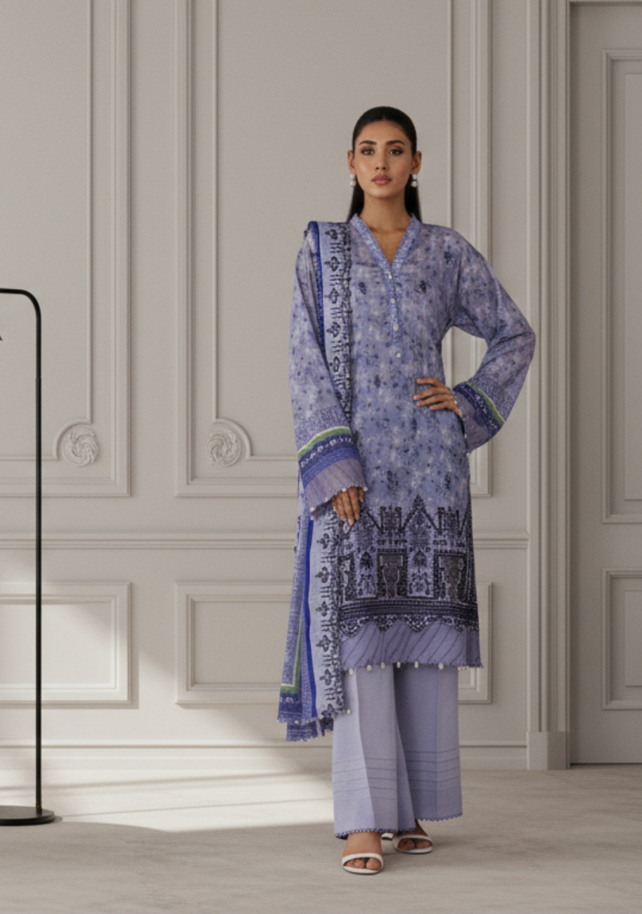 Salina Cutwork Premium Embroidered Lawn 3pc D9