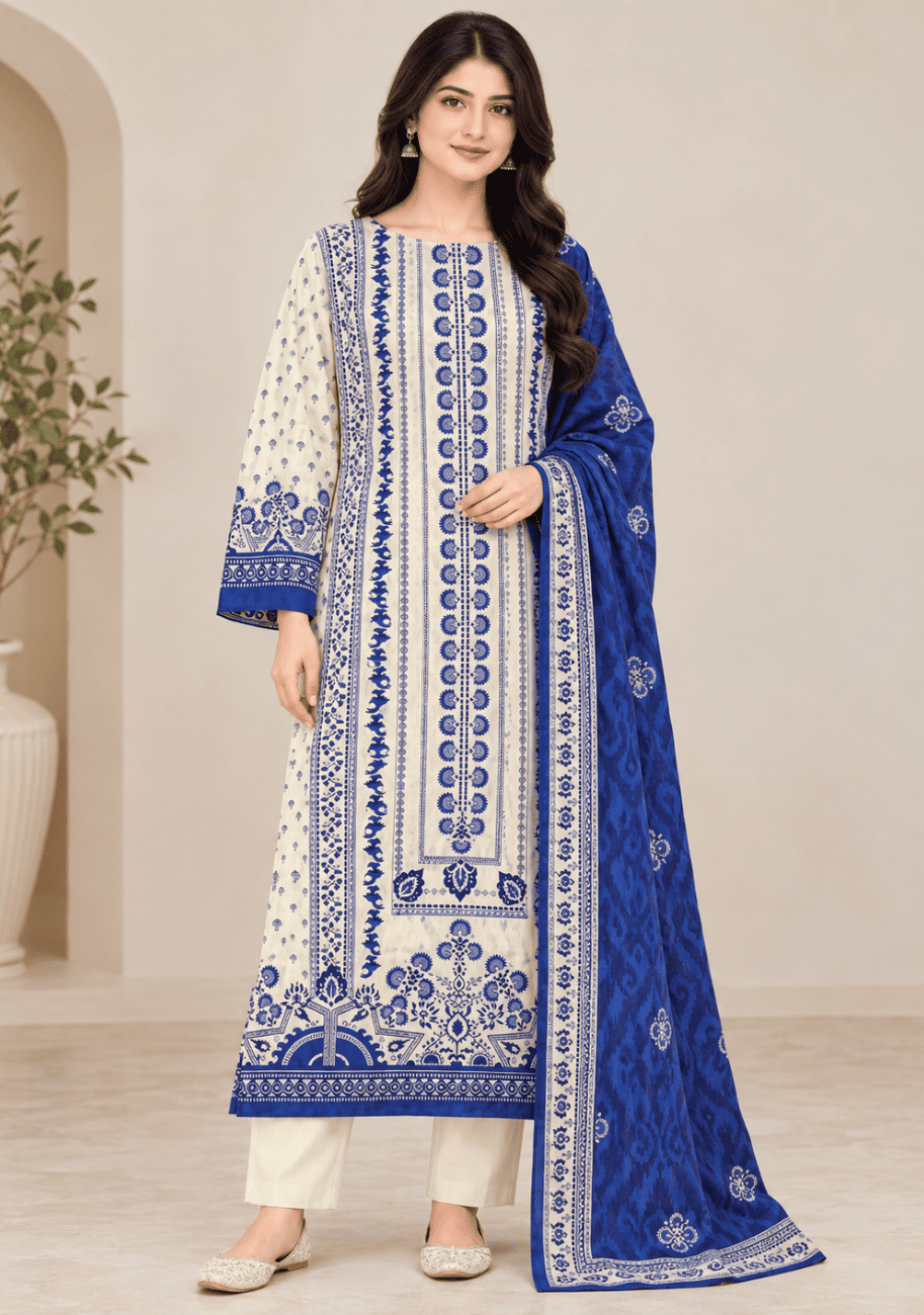 Zellbury Printed Cotton 3PC-V9-D5