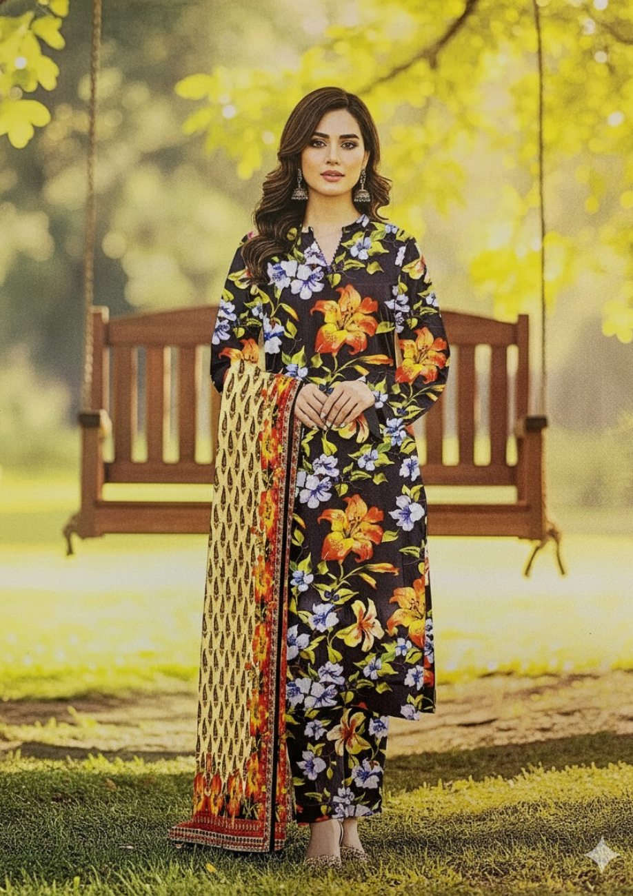 Bin Inam Banadora Linen Allover 3pc D9
