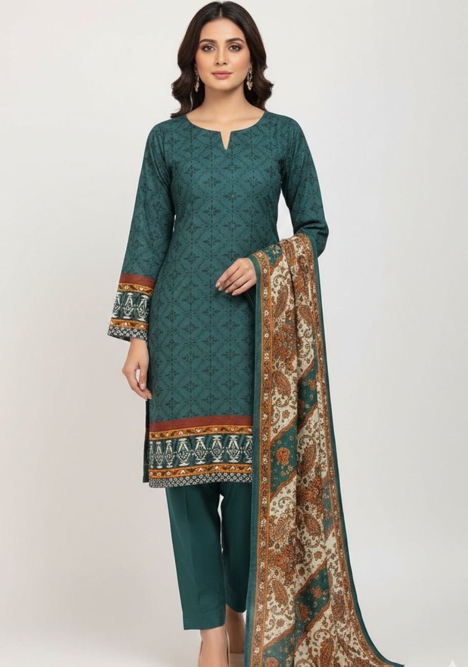 J. Luxury Printed Lawn 3pc Vol-1.D3