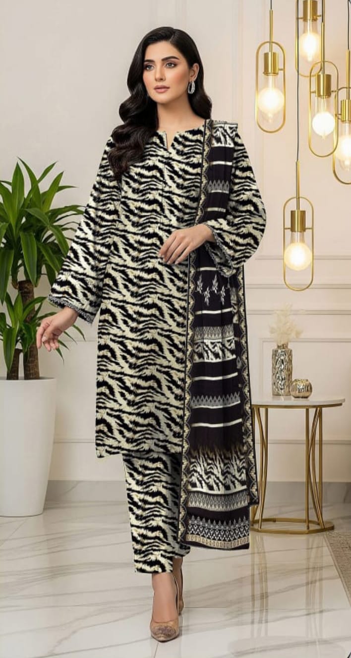 Bin Inam Printed Banadora Linen 3pc D35