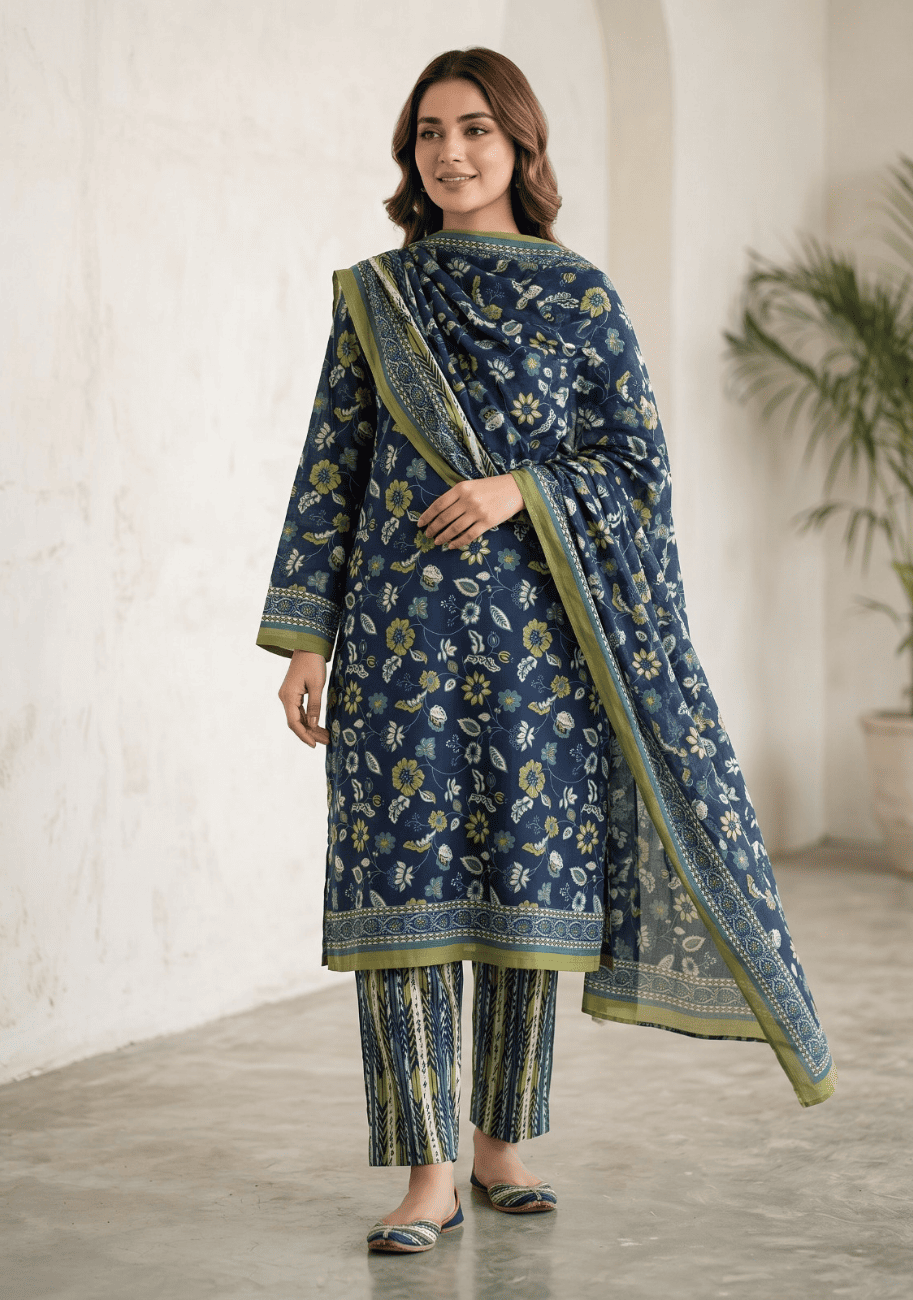 Bin Saeed Printed Khaddar 3PC Suit Vol.02 D5