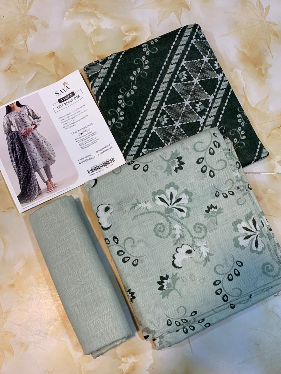 Saya Printed Cotton Khaddar 3pc D9