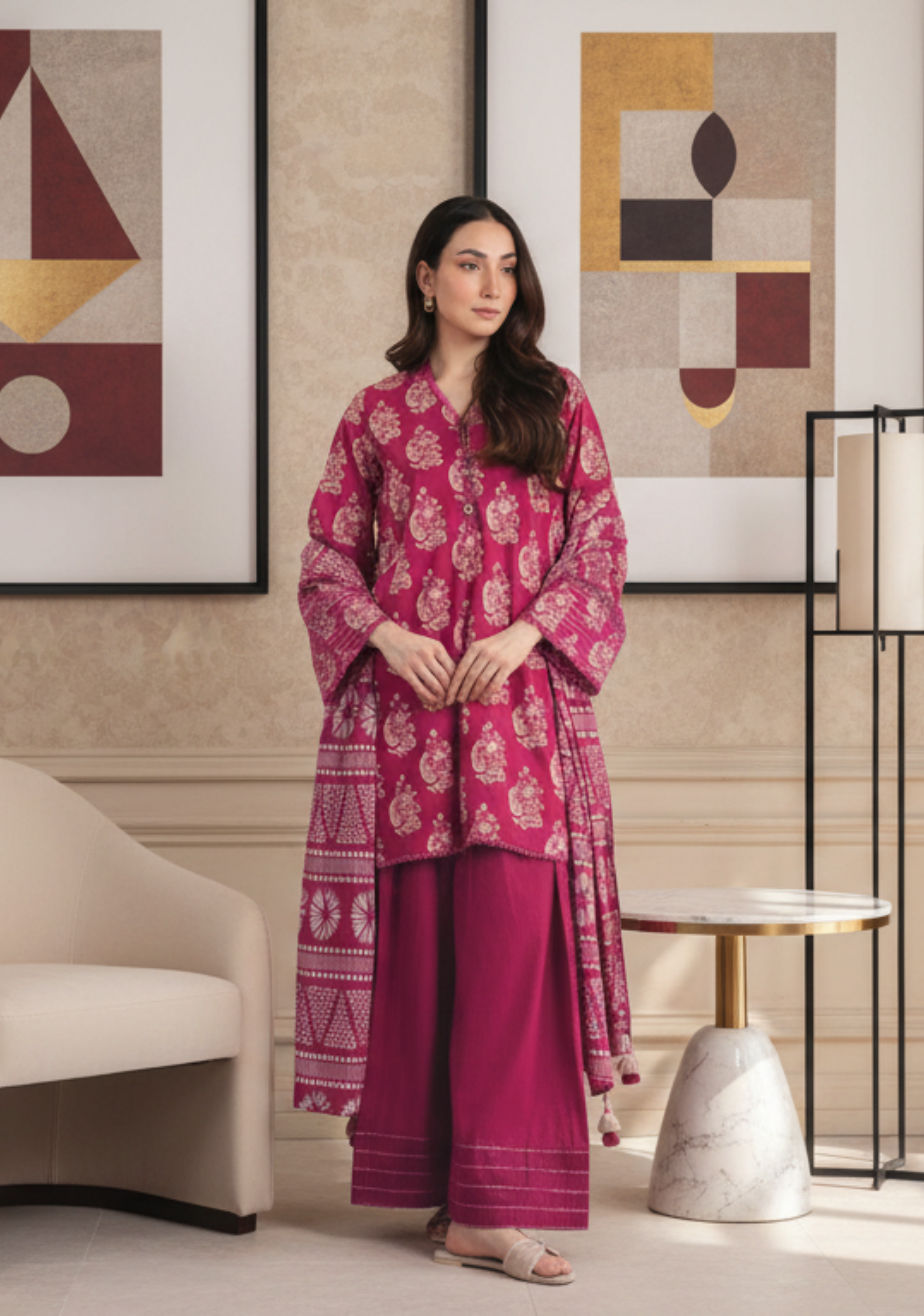 Alkaram Printed Luxury Lawn 3pc D08